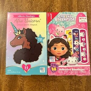 Afro Unicorn & Gabby’s Dollhouse  Adhesive Bandages - 24 Boxes